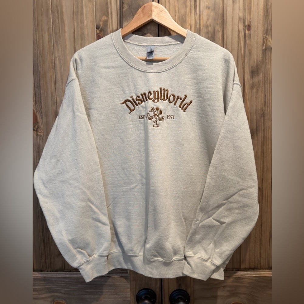 CUSTOM Disney Gildan Heavy Weight Sweatshirt Sand Size L